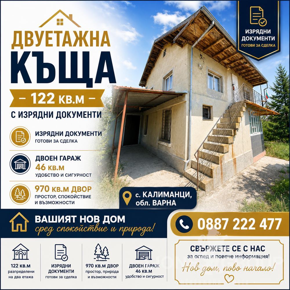 Къща - Варна, област, с.Калиманци - 0